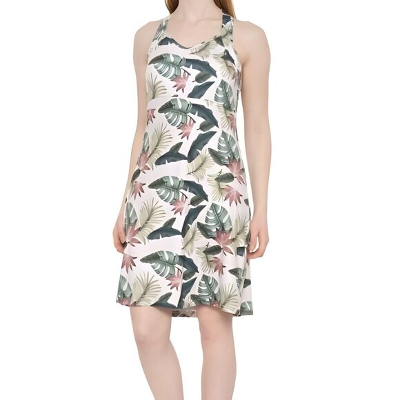 Freedom Trail by Kyodan Strappy Cross Back Tropical Print Dress XS Summer Resort - Picture 1 of 6
